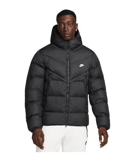 nike herren winterjacke daunen schwarz sport scheck